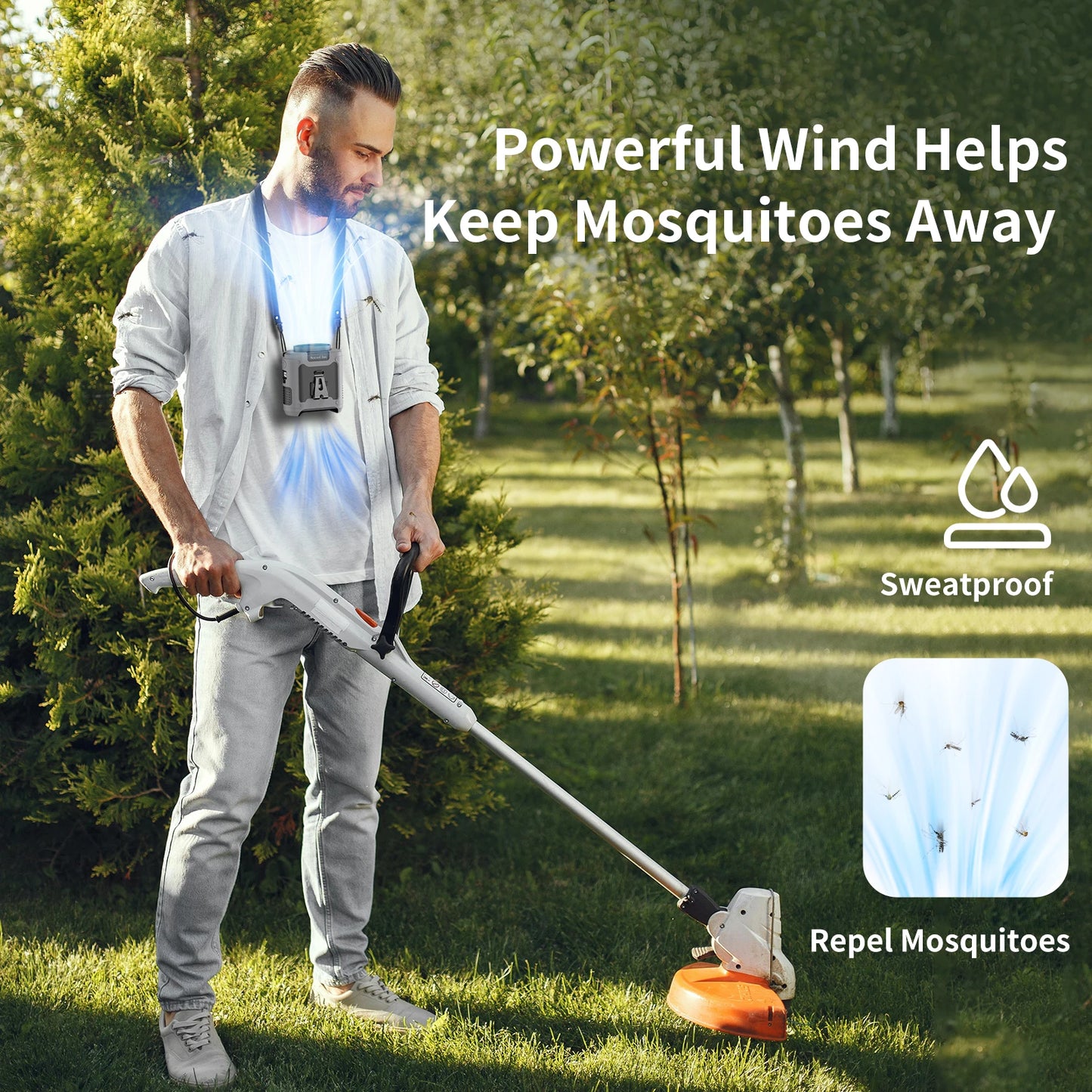 Socool 10000mAh Waist Fan Portable Handheld Hanging Neck Fan Ultra-Strong Wind with Phone Charging LED Light for Outdoor Working