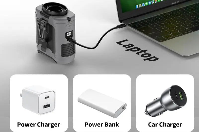 Socool 10000mAh Waist Fan Portable Handheld Hanging Neck Fan Ultra-Strong Wind with Phone Charging LED Light for Outdoor Working